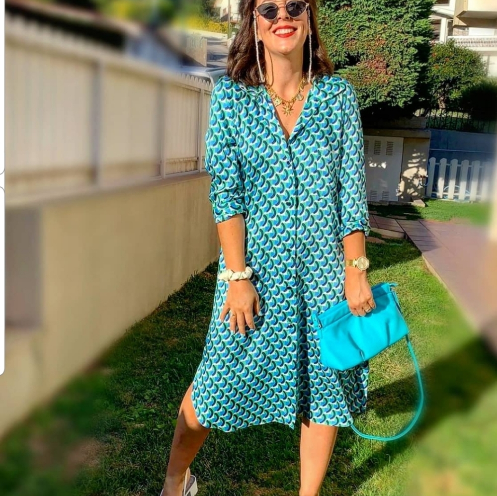🎈 LAST ONE! Zara Geometric print shirt dress